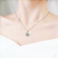 Ljubite ogrlice za žene za žene Srebrna mama Ljubavna privjesak Ogrlica s kraljevskom mrežnom ogrlicom