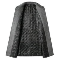 FLWITLYH jakne za muškarce vuneni kaput muško i zimsko casual modni kaput srednja dužina glatki rever