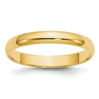 14K Žuti zlatni prsten za venčanje Standardni standard pola kruga