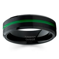 Zeleni volfram prsten crne volframove prsten za prsten zelenog vjenčanika