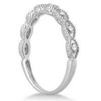 Antikni markizni oblik dijamantski vjenčani prsten 14k bijelo zlato