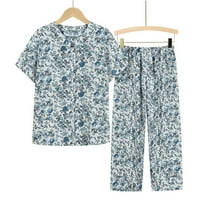 Xihbxyly Posteljina za žene dolje Pajamas za žene plus veličine Ljeto odijelo tiskano salona sa loungeawwear-om