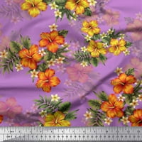 Soimoi viskoza šifonska tkanina cvjetna i napušta tropsko ispis tkanine sa dvorištem širom