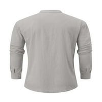 NOLLA MENS Tops V izrez majica sa džepovima Majica Men Plain Bluza Solid Boja Ljetne košulje Grey M