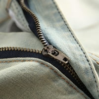 Traper kratke hlače za muškarce Ljetni vintage oprani raštrkani slim fit dužine koljena Ležerne hlače