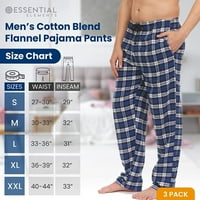 Muška pamučna mješavina Flannel plairana dno spavanja Lounge Pajama hlače Set B, velika