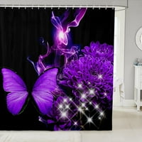 Zavjese za tuširanje lavande Klasična cladna cvjetna cvjetna vjenčana dizajn tkanina za kupatilo Zavjese