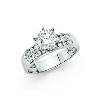 Jewels 14k bijelo zlato okruglo kubične cirkonije CZ zaručničke prstene veličine 9