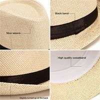 Žene Ljeto Kratko podružnica Straw Fedora Sun Hat Travel Ljetna plaža Sun Hat-crna