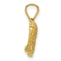 Carat u karatsu 14k žuti zlatni dijamantski lav privjesak šarm sa 14k žutom zlatnom laganom užad ogrlicu