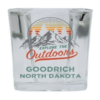 Goodrich North Dakota Istražite otvoreni suvenir Square Square Base alkohol Shot Staklo 4-pakovanje
