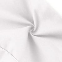 Hlače žene, ženske pune boje casual elastičnih struka Strip bočne džepne hlače bijele 4xl