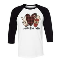 Mir Love Latte Three četvrtine raglan rukave za bejzbol majica unise 2x-velika bijela crna