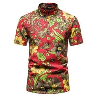 Košulje za muškarce Loop Fit Fashion Cvjetni print Stand-up ovratnik kratka rukava majica Ležerne prilike