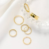 Tyyella Sedmični prsten ženski prsten za prsten za prsten prsten srebro