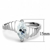 Ženski prsten Clear Marquise nehrđajući čelik prsten sa AAA razredom CZ-a u CLEAR-u