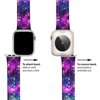 PU kožna kožna zamenski remen za Apple Watch Band - Purple Nebula Galaxy
