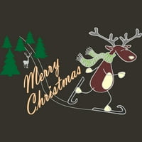 Božićni jeleni za tamne juniore Gravni grafički grafički tee - Dizajn od strane ljudi m