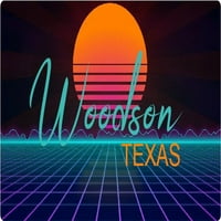 Woodson Texas Vinil Decal Stiker Retro Neon Dizajn