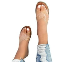 Adviicd pletenice za žene ženske ravne sandale sa otvorenim nožnim prstima elastični klizanje na Slingback
