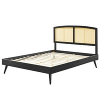 Okvir za krevet platforme, kraljica veličine, drvo, crna, moderan savremeni urbani dizajn, master spavaće