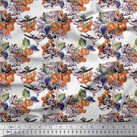 Soimoi Moss Georgette tkanine bobice, cvjetni i ptičji tiskani tkaninski dvorište širom