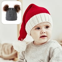 Dvostruki kuglični pleteni kapu za bebu, topao kapu za djecu u jesen i zimu