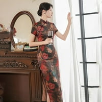 Žene kineske Cheongsam Fau svilena haljina orijentalna kugla haljina duga qipao
