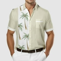 Pad čišćenja moda Muška ležerna bluza Patchwork partdown kokosov štalisak kratkih rukava s džepovima