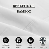 Ultra mekan luksuzni set bambusova, 14 duboki džepni posteljini čisti organski bambus Twin-XXL