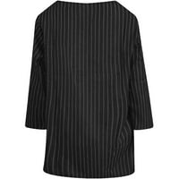 Amousa ženske osnovne plus veličine vrhova kratkih rukava bluza s trakom tiskane tee V-izrez rezervoar