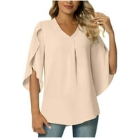 Ljetni vrhovi za žene kratki rukav V-izrez Bluze i majica za prodaju čišćenja Ženski ljetni V-izrez