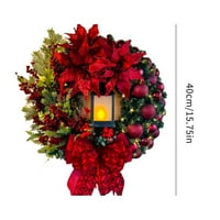 Creative uljna svjetiljka Božićni vijenac - Crvena bobica, ukrasna kugla i luk, božićni vrtni vijenac
