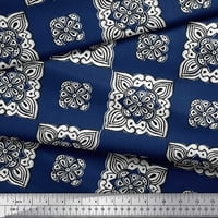 Soimoi Crepe svilena tkanina cvjetna blok Print tkanina od dvorišta široko