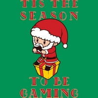 TIS sezona da igraju božićni gamer poklon juniors Royal Blue grafički tee - dizajn ljudi M