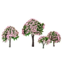 Visstreck model stabla vlakom raspored Vrtnog krajolika bijeli i ružičasti cvjetni drveće diorama minijaturna