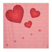 90x Ljubav Heart Tembed Valentines Početna Dekor Curring Tuš za tuš Curkine za kupatilo