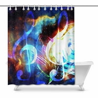Sažetak glazbene note i šleper u svemiru Galaxy vodootporni tuš sa ciradom dekor tkanina