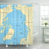 Arktički mapa okeana Sjeverni pol i kružni region Zemlje Kupatilo Dorsko zastor za tuširanje kupaonica