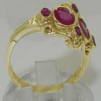 Britanci napravio 14k žuto zlato prirodno rubin ženski osnivački prsten - veličina 4.5