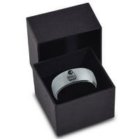 Tungsten 8-kuglični prsten za prsten za muškarce Žene Udobnost Fit crna kupola brušena siva polirana