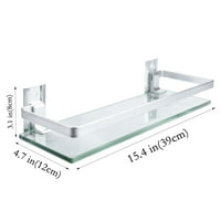 Staklena police za tuširanje prozirni zidni nosač za kadu čvrsto je jednostavan za čišćenje pravokutnog