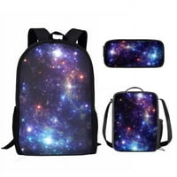 PZUQIU COSMIC Starry Sky Schook torbom za knjige za dječake Veliki predškolsko platno ramena ruksaka