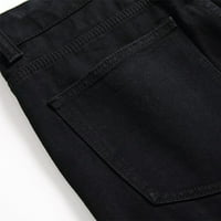 Uorcsa Comfy High End Stretch Light Color Trendy Slim Jeans Crna