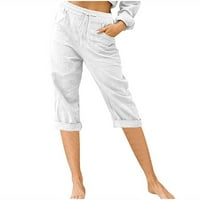 EFSTEB Athletica ženske kratke hlače Ugodne elastične vrećaste hlače sa džepovima hlače u pravu u boji