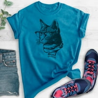 HIPSTER mačka mačka, unise Ženska muska košulja, majica za ljubavnika mačaka, čaša mačke, nerdy tee,