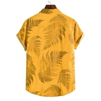 Yubnlvae muške majice Muška pamučna posteljina modna casual top ljeto tiskani s kratkim rukavima dolje