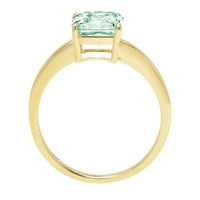 1. CT sjajan momak simulirani zeleni dijamant 14k žuti zlatni pasijans prsten sz 7.25