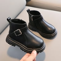 Ketyyh-Chn Toddler Boy Girls Boots Modne udobne borbene čizme kožne čizme za gležnjeve Crne, 27