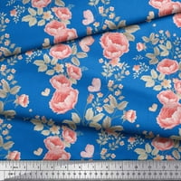 Siamoi plavi pamučni drebovi tkanini, insekt i cvjetno umjetničko tiskovina tkanina široko